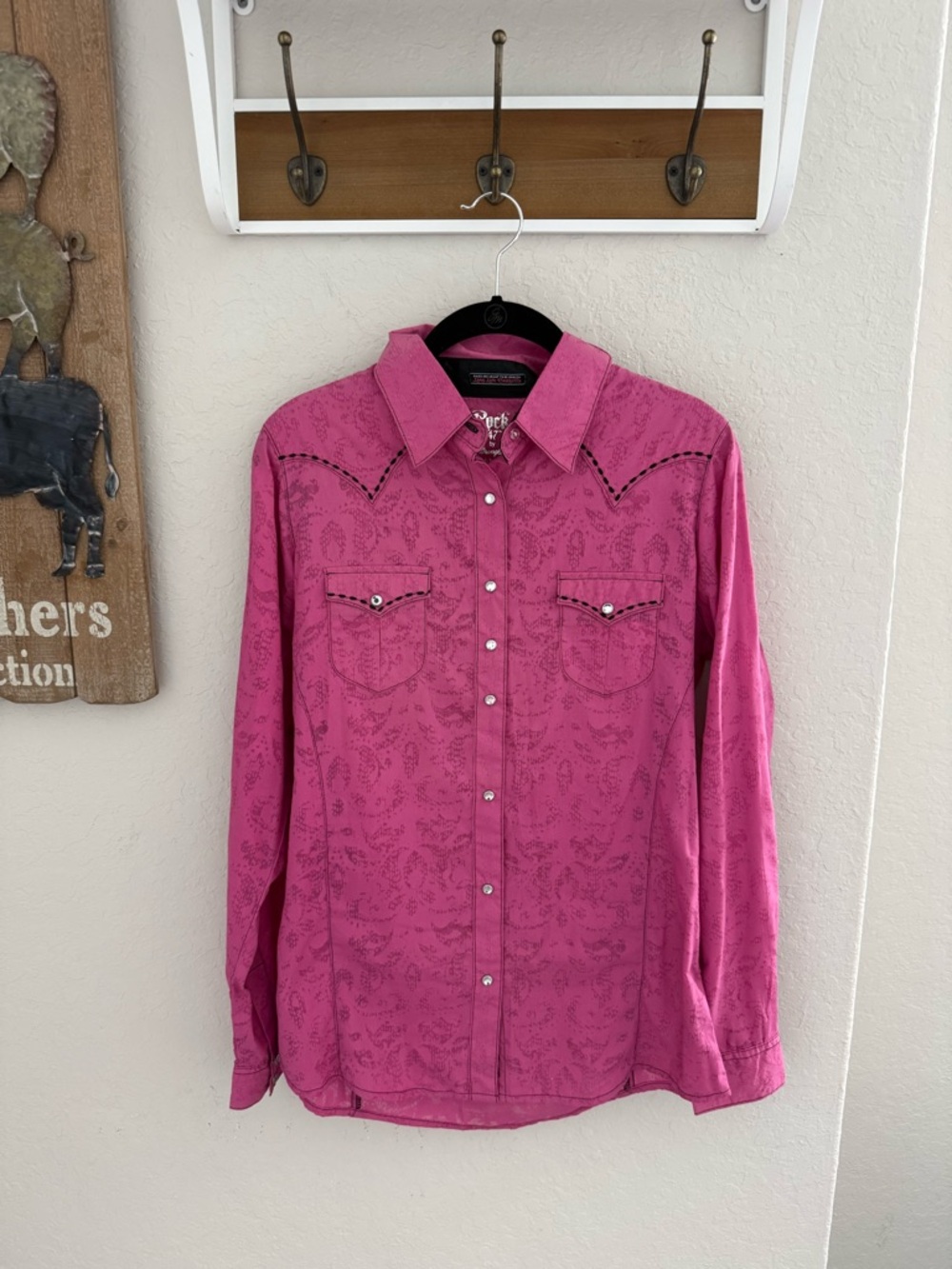 Wrangler Pink Western Snap-Front Shirt